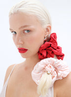 Red Oversized Silk Scrunchie