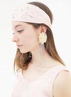 Pink Embellished Silk Headwrap Headband