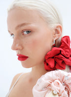 Red Oversized Silk Scrunchie