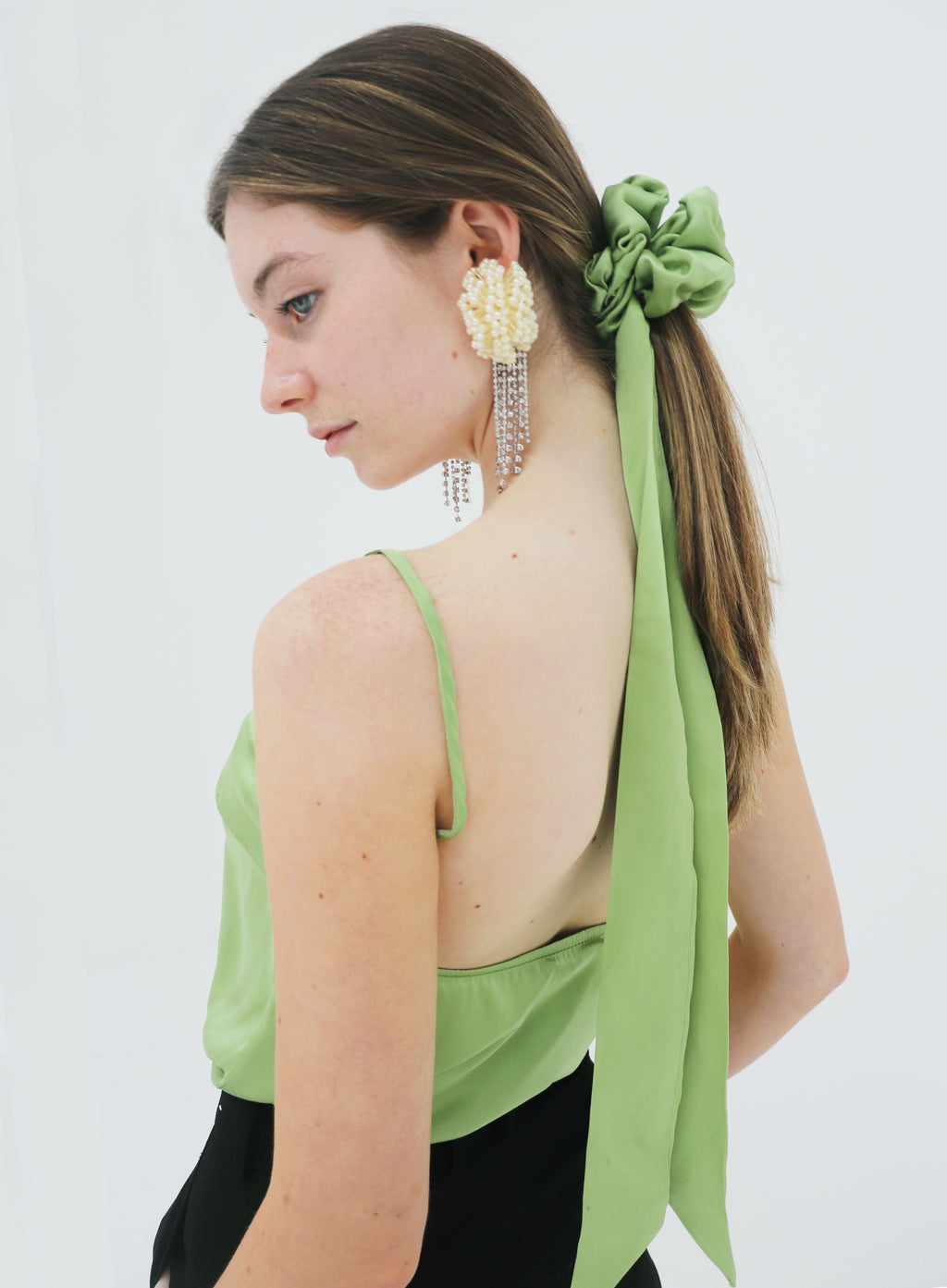 Green Silk Hair Tie
