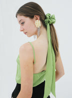 Green Silk Hair Tie
