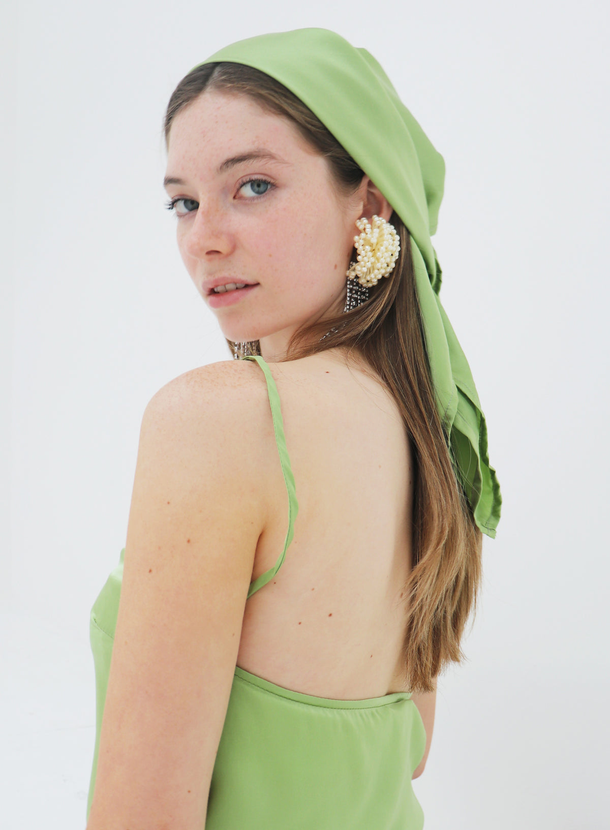 Martine Silk Square Scarf - Pistachio