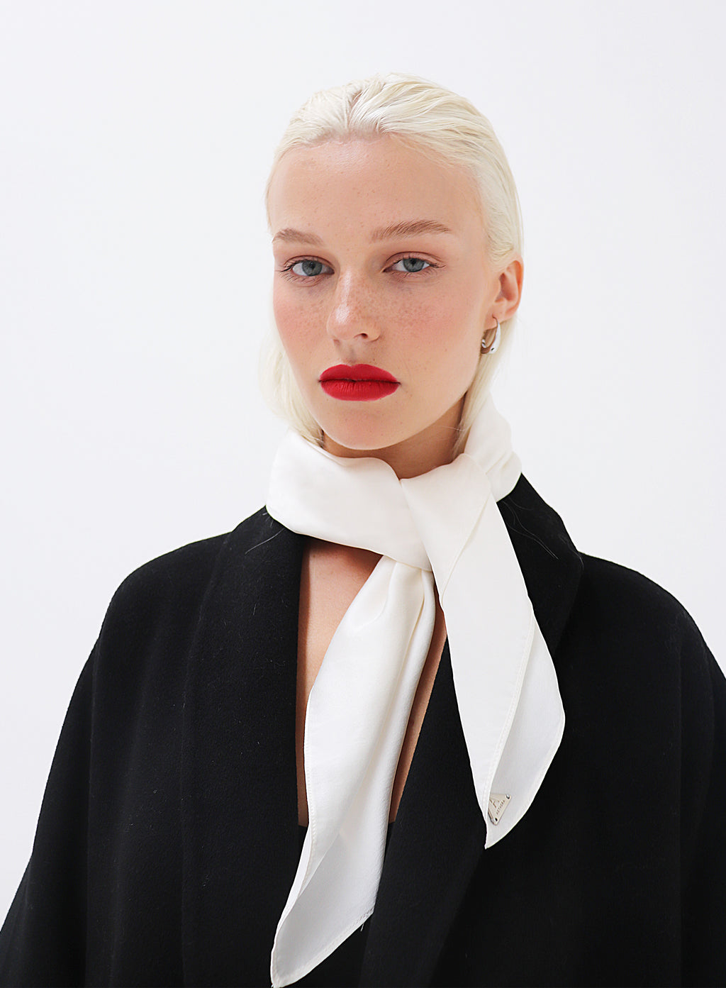 White Silk Square Scarf