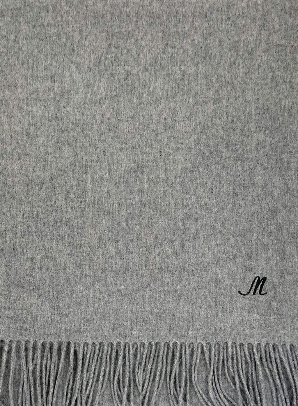 Helena Cashmere Shawl - Steel with Custom Monogram