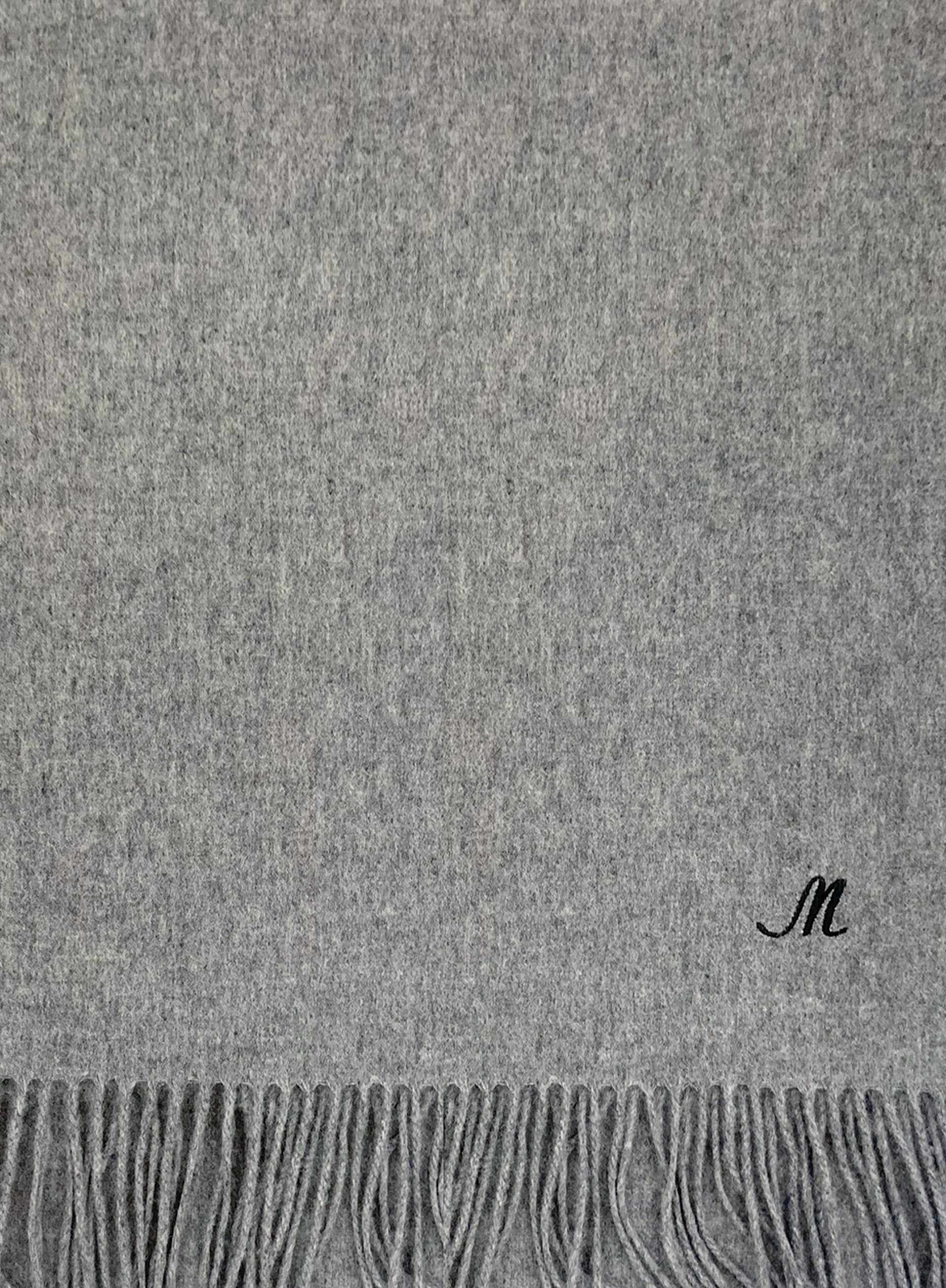 Helena Cashmere Shawl - Steel with Custom Monogram