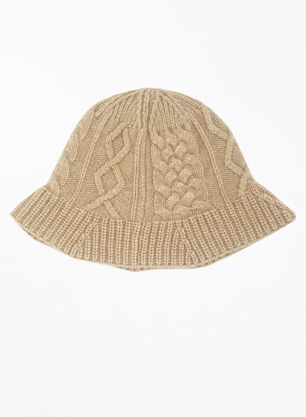 beige cashmere bucket hat