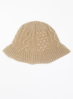 beige cashmere bucket hat
