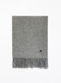 Dark Grey Fringed Cashmere Scarf