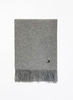 Dark Grey Fringed Cashmere Scarf
