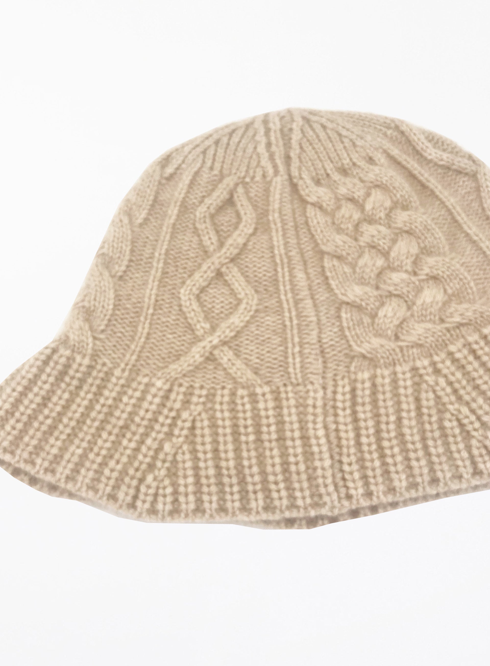 beige cashmere bucket hat