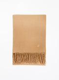 Camel Fringed Cashmere Scarf