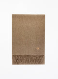 Beige Fringed Cashmere Scarf