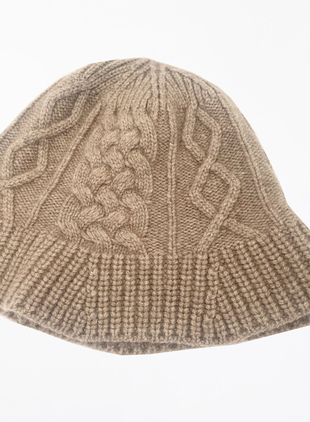 brown cashmere bucket hat